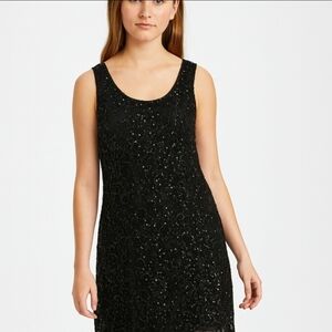 Ya Black Sequin Mobwife Formal NYE Little Black Dress Cocktail Party Dress Sz Lg